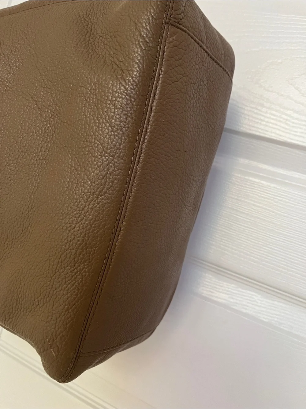 Michael Kors Taupe Brown Pebbled Leather Shoulder Hobo